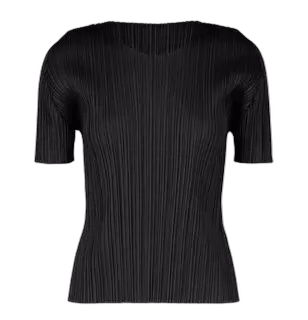 Issey Miyake Issey Miyake Short Sleeve Black Top Size S / US 4 / IT 40 - 1 Thumbnail
