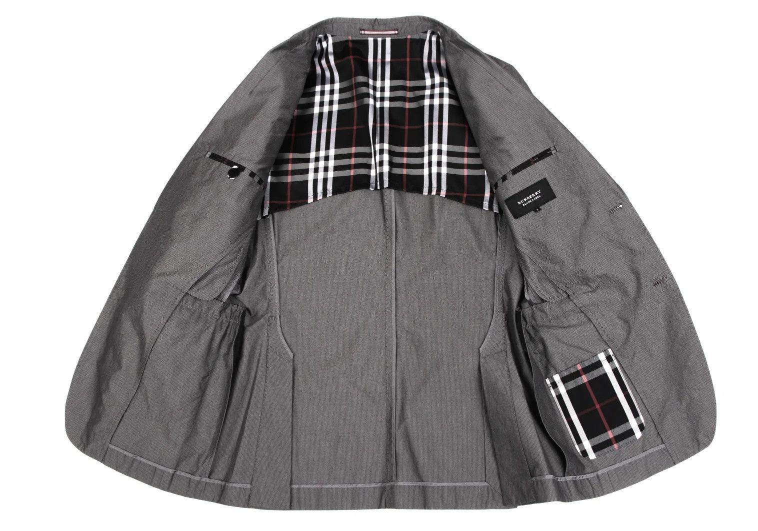 Burberry Gray Check Stripe Jacket in Size M Size US M / EU 48-50 / 2 - 9 Thumbnail