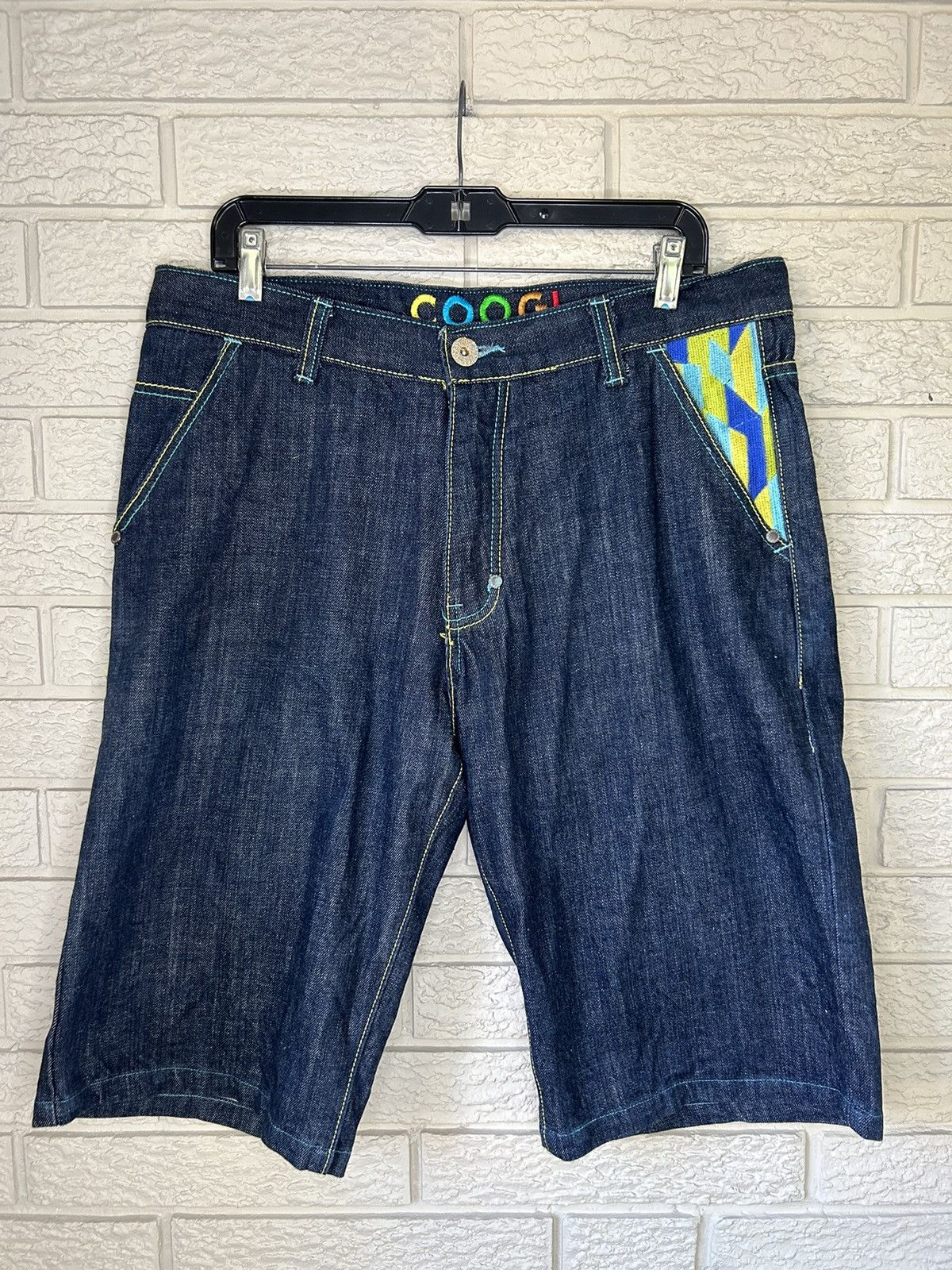 Coogi × Vintage Vintage Coogi Embroidered Baggy Denim Shorts Size US 35 - 5 Thumbnail