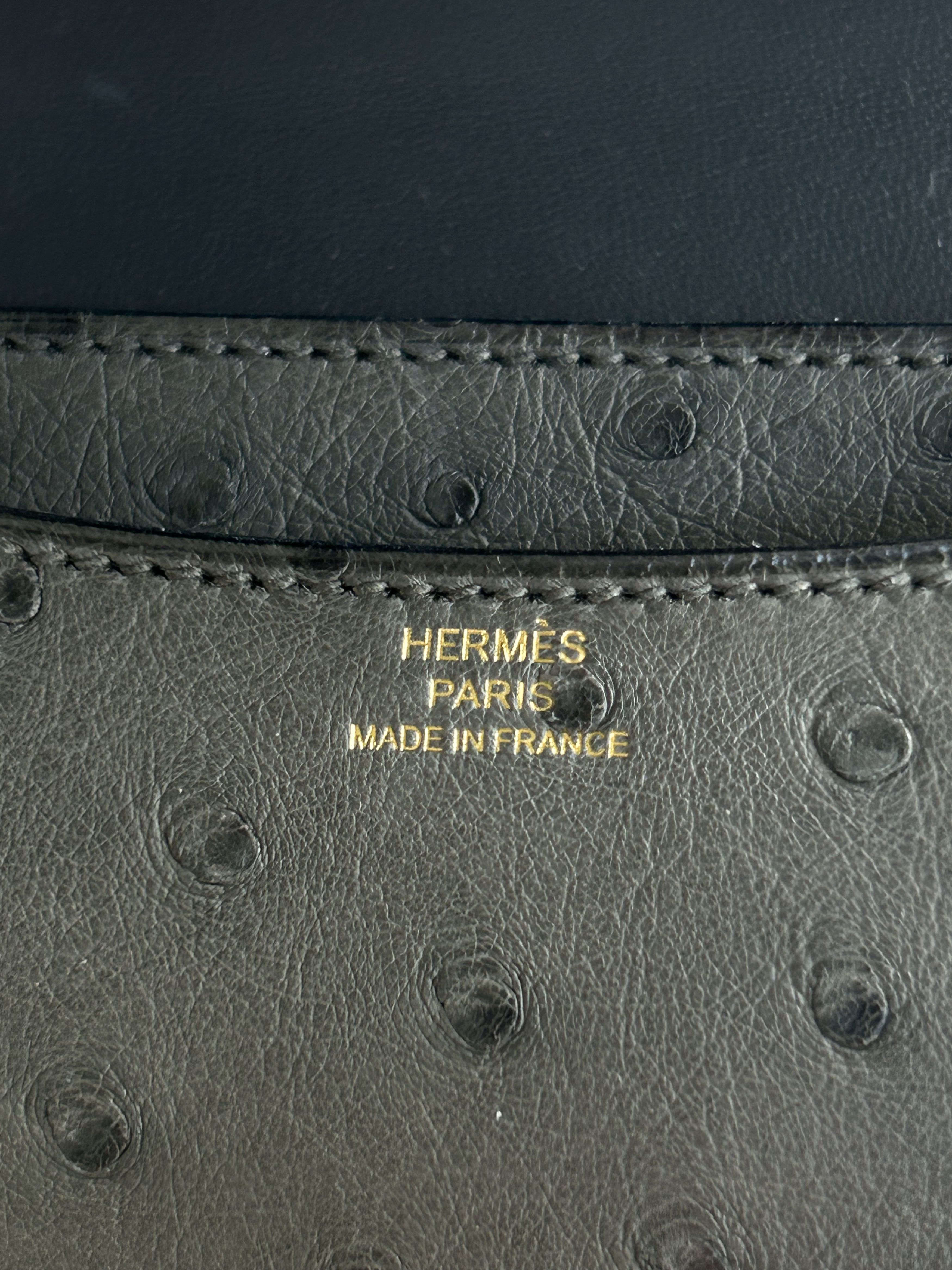 Hermes Hermes Grey Ostrich & Gold Hardware Constance 18 Size ONE SIZE - 3 Thumbnail