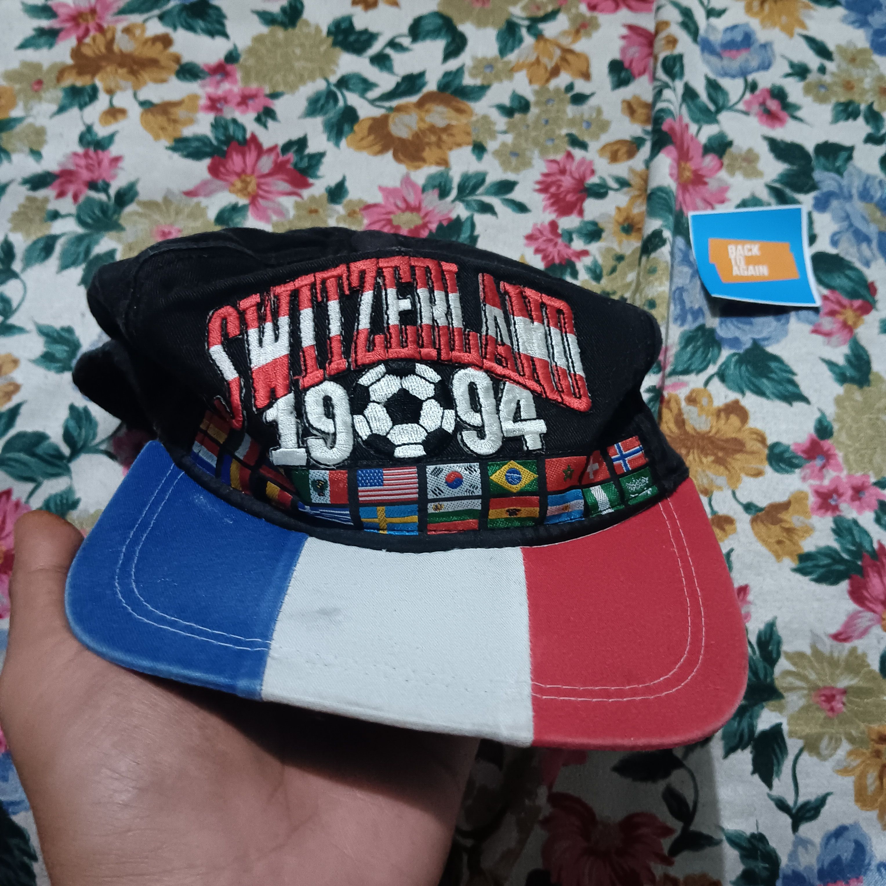 Vintage Vintage World Cup1994 USA Switzerland Team hat Size ONE SIZE - 1 Thumbnail
