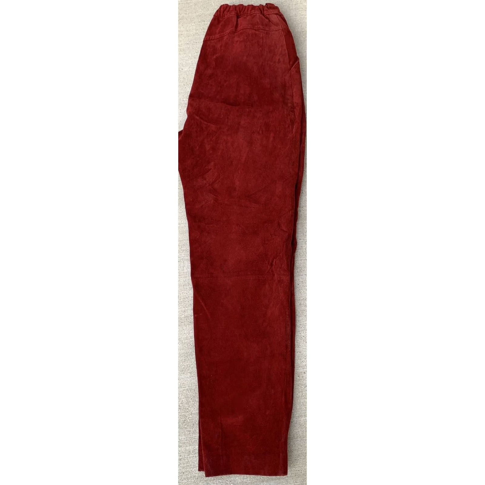 Doublet VINTAGE Double D Ranch Wear Pig Suede Pants Cowgirl Western Made In USA Size 12 28 Waist Rockabilly Leather Look Brown Rust Orange Copper Jeans Womens Size 34" / US 12 / IT 48 - 3 Thumbnail
