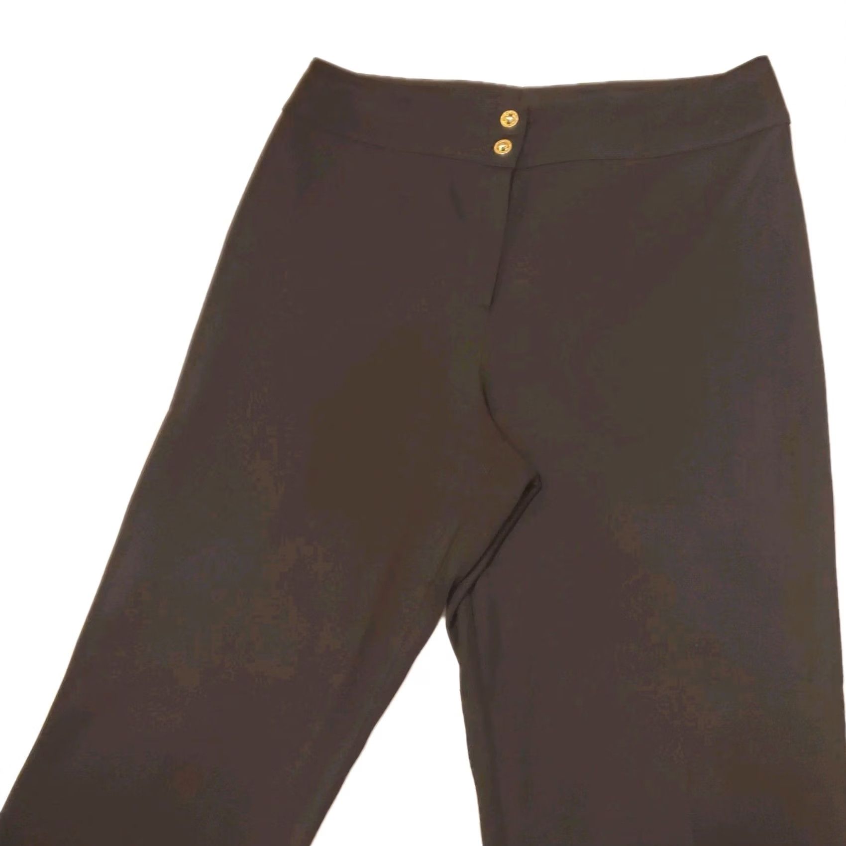 Vintage St. John Santana Black Polyester Relaxed Wide-Leg Dress Pants Sz 12 Office Women Wide-Leg Pants Dress Pants City Office Evening Slacks Vitage? (No) Size 34" / US 12 / IT 48 - 2 Thumbnail