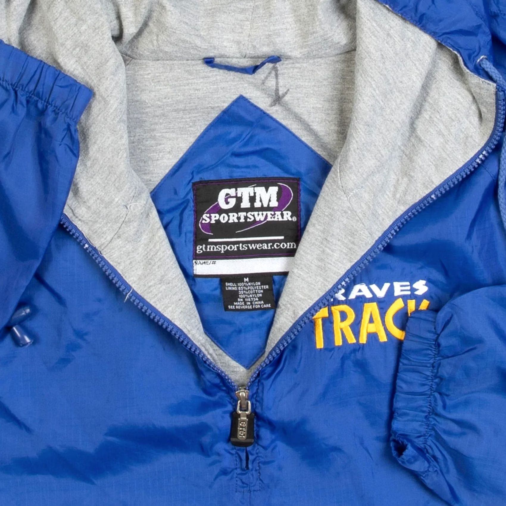 Vintage Vintage Braves Track Hooded Jacket Medium Mens Blue Windbreaker Size US M / EU 48-50 / 2 - 5 Thumbnail