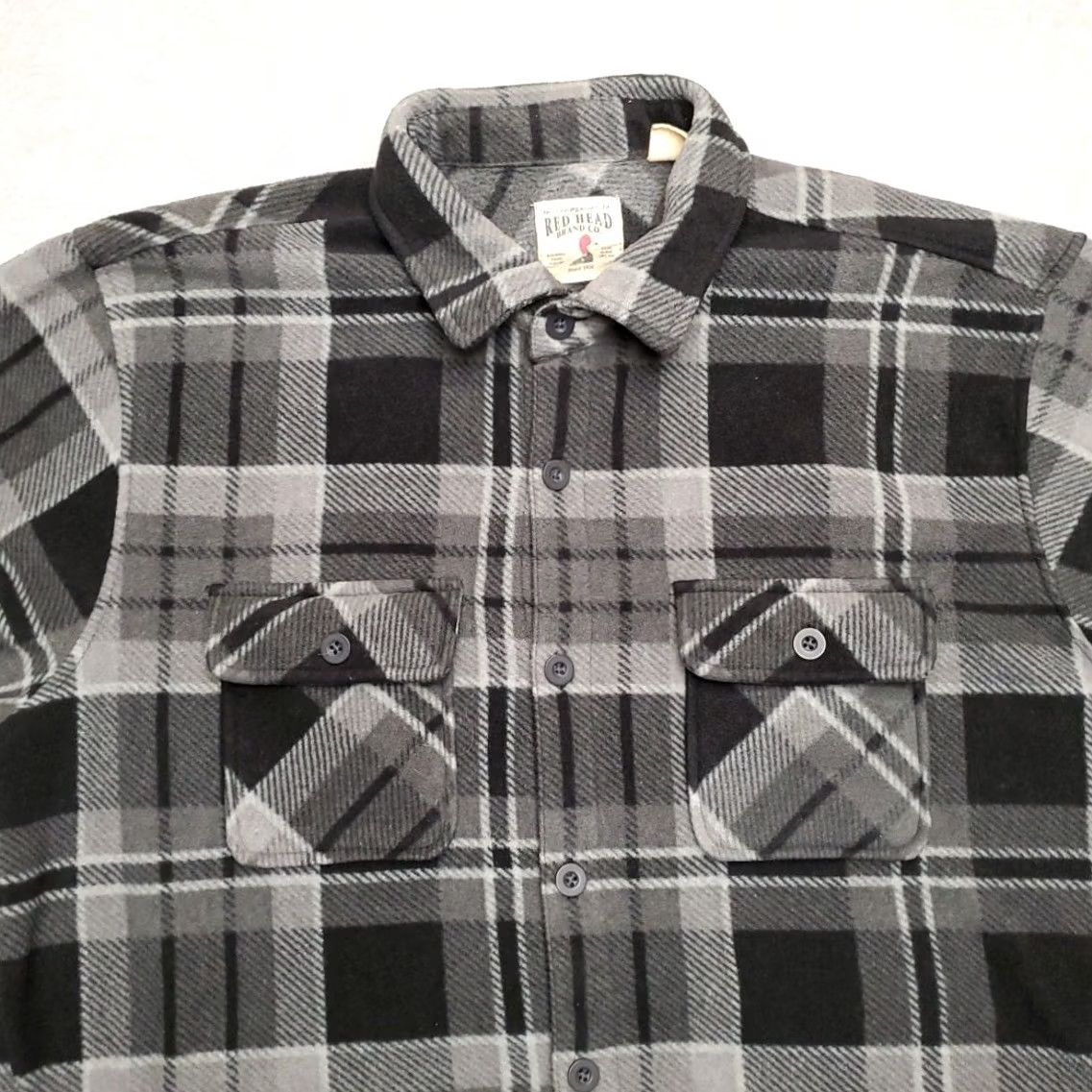 Vintage RedHead Shirt Mens Large Gray Tartan Plaid Fleece Long Sleeve Outdoors Polyester Button-Up Casual Womens? Mens Size US L / EU 52-54 / 3 - 3 Thumbnail