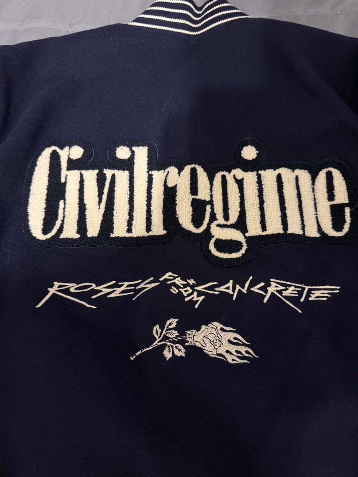 Civil Regime Civil Regime Men’s Concrete Rose Letterman Jacket Size L NWT Size US L / EU 52-54 / 3 - 10 Thumbnail
