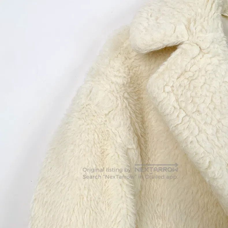 Max Mara Max Mara Ivory Teddy Alpaca Hair Lapel Double Breasted Lon Size S / US 4 / IT 40 - 3 Thumbnail