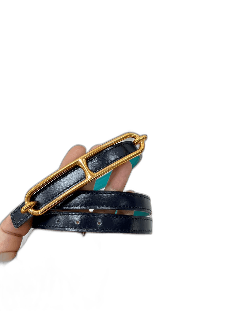 Hermes New Hermes Narrow Belt with Golden Buckle-2506 Size ONE SIZE - 1 Thumbnail