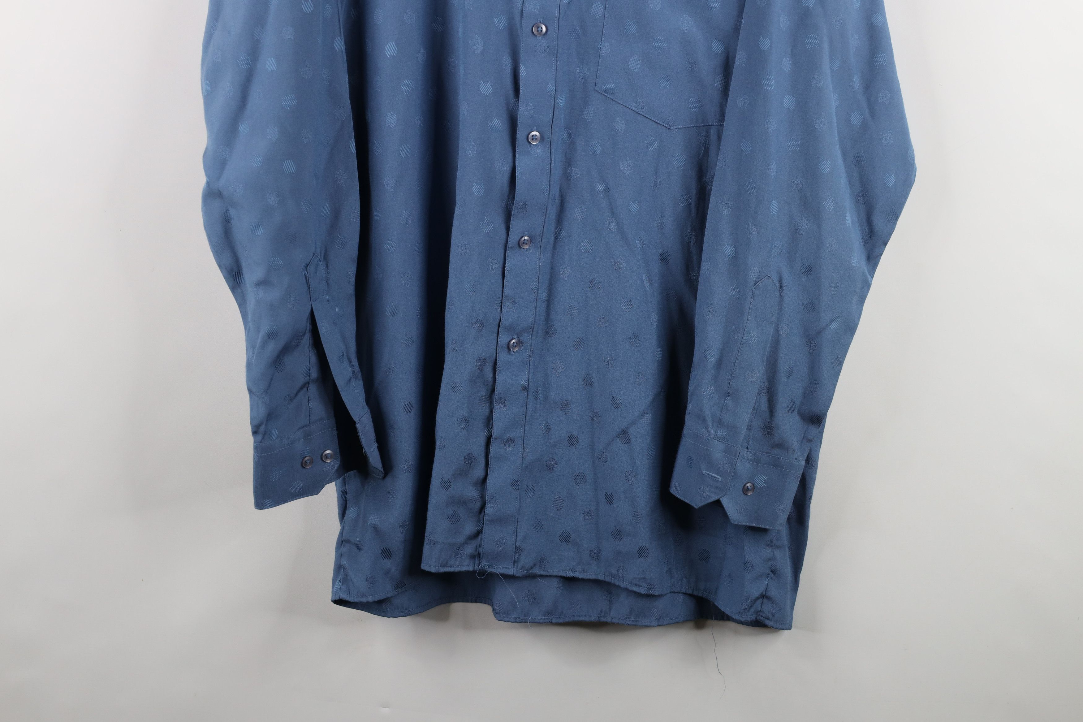 Vintage Vintage 90s Streetwear Polka Dot Collared Button Shirt Blue Size US M / EU 48-50 / 2 - 3 Thumbnail