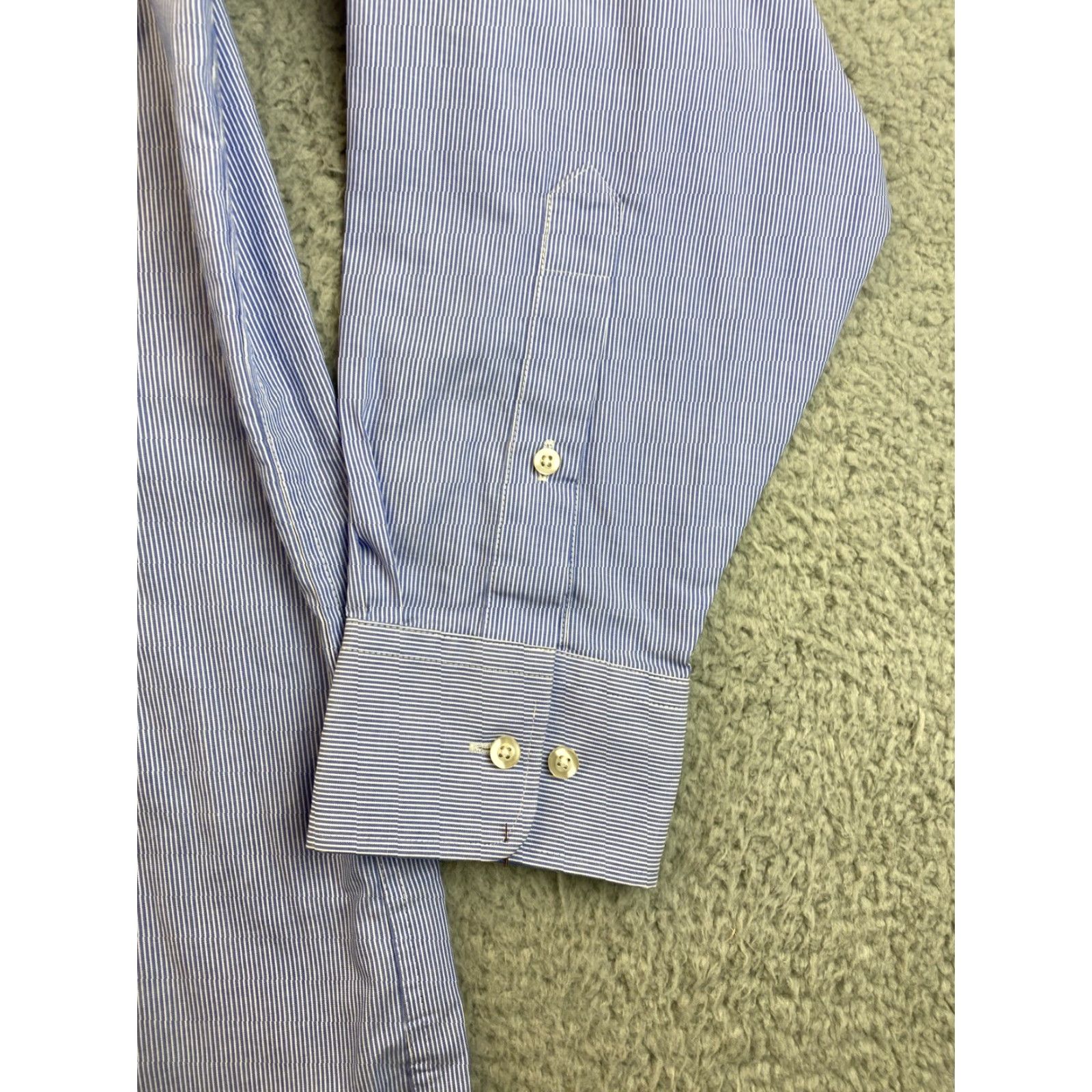 Tommy Hilfiger VINTAGE Tommy Hilfiger Button-Down Shirt Men Large Long Sleeve 17 34/35 Blue Classic Cotton Button-Up Mens Shirt Size US XL / EU 56 / 4 - 3 Thumbnail