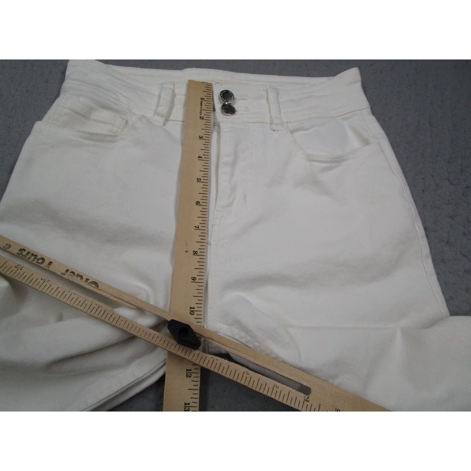 Vintage OAT Jeans White HIGH RISE Wide-Leg Crop Denim 26x25 8/29 Womens Jeans Size 30" / US 8 / IT 44 - 5 Thumbnail