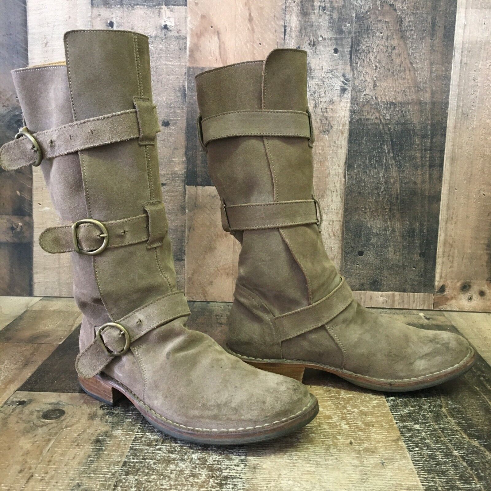 image of Fiorentini Baker Suede Eternity Boots Womens Eur 37 Us 7 in Tan