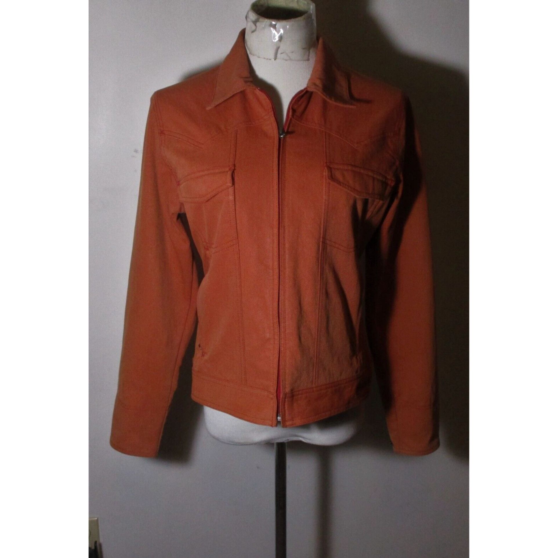 Rusty Durable Full Zip Rust Colored Nylon Denim Jacket by CLOUDVEIL for Women Size S Grailed