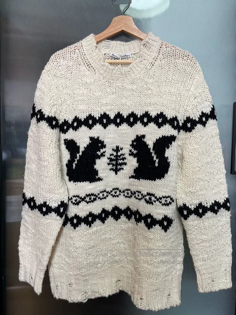 Acne Studios Acne Studios Pattern Printed Round Neck Long Sleeve Sweate Size L / US 10 / IT 46 - 1 Thumbnail