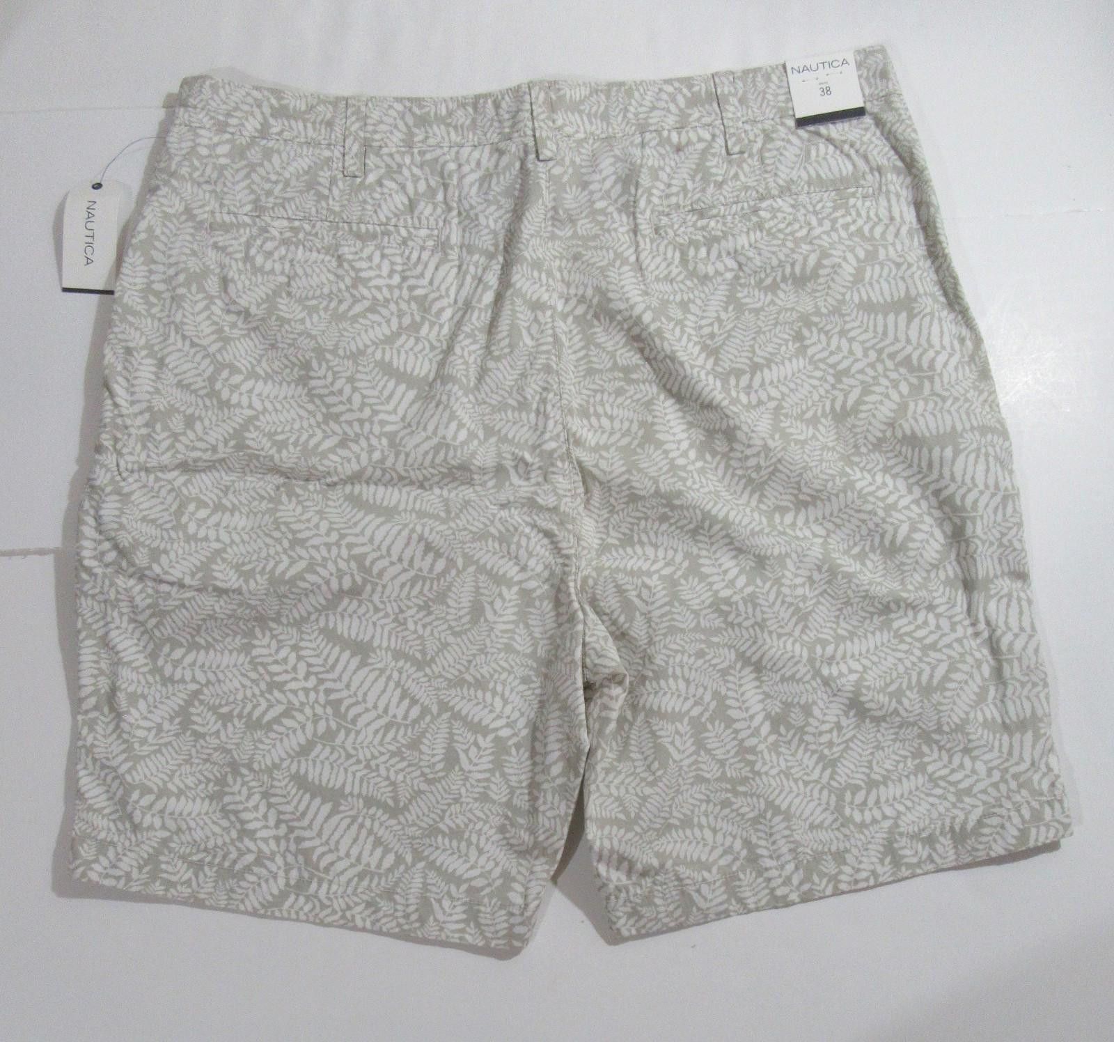 Nautica Nautica Mens Tropical Leaves Pattern Print Shorts Beige Size US 38 / EU 54 - 2 Thumbnail