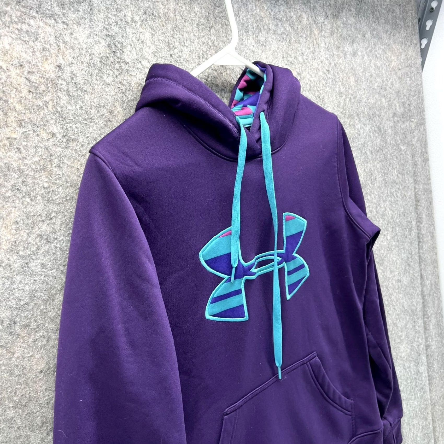 Under Armour Under Armour Sweater Women Small Purple Hooded UA Storm Knit Sweatshirt Size S / US 4 / IT 40 - 3 Thumbnail