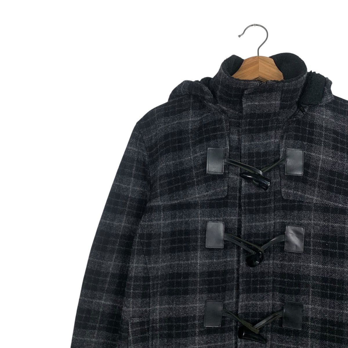Katharine Hamnett London HAMNETT Coat Checked Wool Duffle Coat #1796-C15 Size US M / EU 48-50 / 2 - 6 Thumbnail