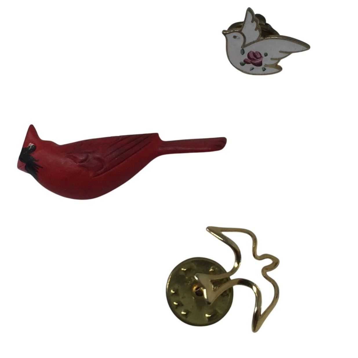 Other Set of 3 Vintage Bird Lapel Pins- 1 Cardinal, 1 Gold Tone Do Size ONE SIZE - 1 Thumbnail