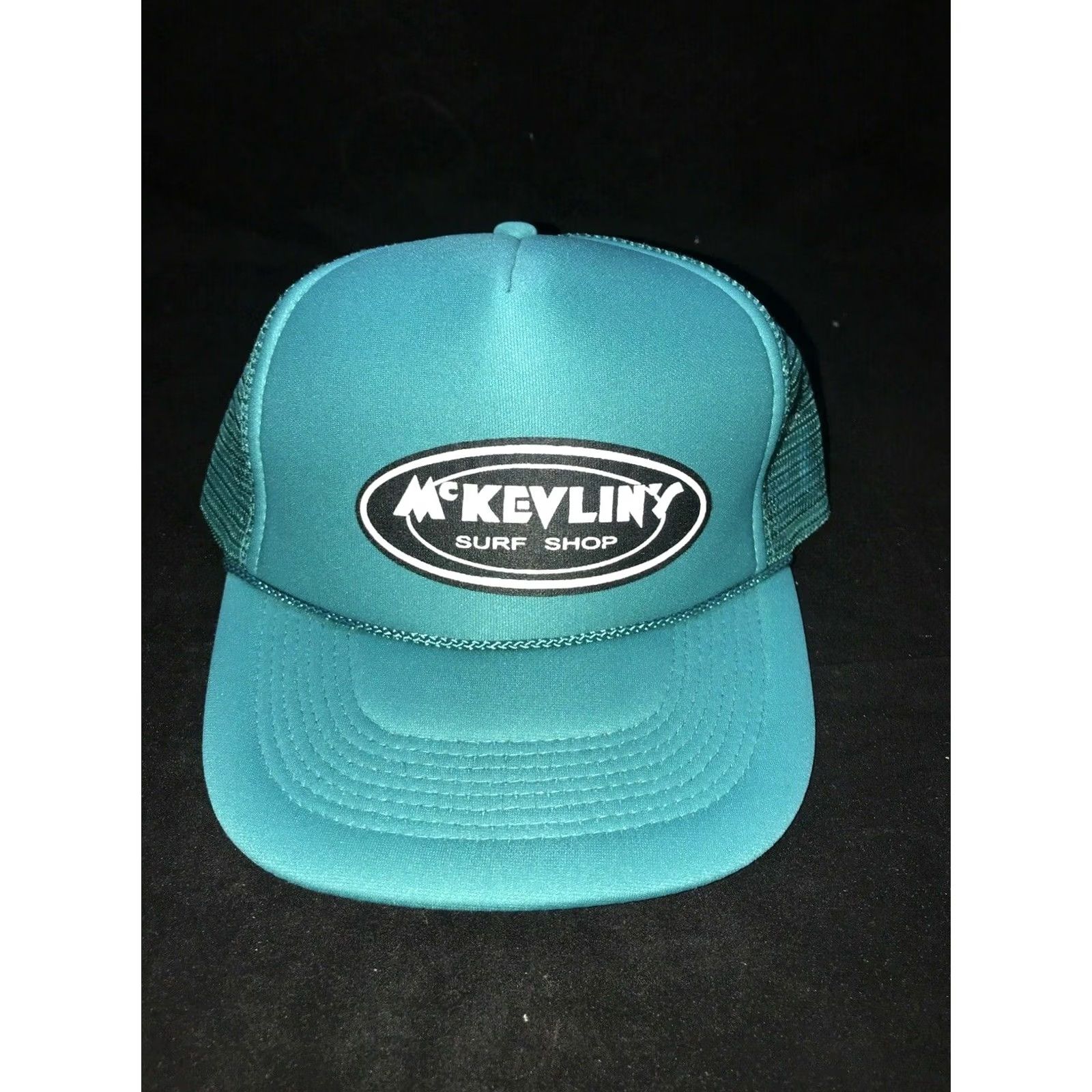 Vintage McKEVLIN'S Surf Shop Blue Trucker Hat Baseball Cap Mint condition Dad New Mens Snapback Adjustable Mesh Back Polyester Solid Vintage Yes Size ONE SIZE - 2 Thumbnail