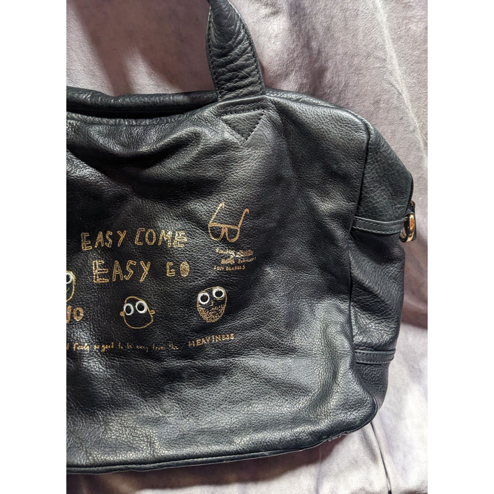 Other Paris House Black Slouchy Leather Googly Eye Bag Size ONE SIZE - 13 Thumbnail