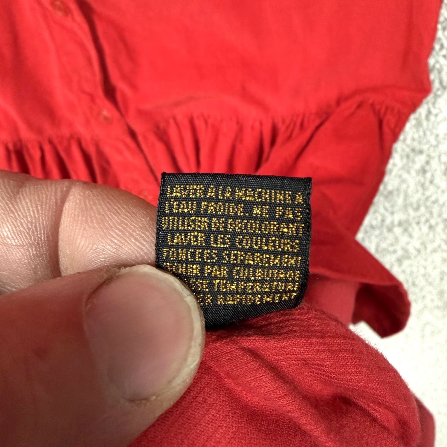 Eddie Bauer VINTAGE Eddie Bauer Shirt Dress Petite L Red Corduroy Midi Long Sleeve Collared 90s Holiday Casual Womens Size L / US 10 / IT 46 - 7 Thumbnail