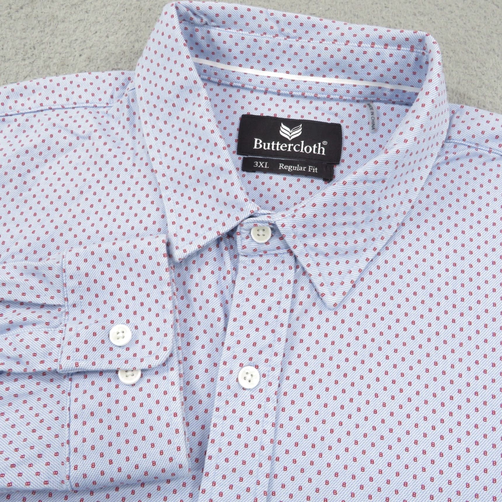 Vintage Buttercloth Shirt Men XXXL Blue Red Graphic Print Icy Cotton Performance Cooling Shirt? Size US XXL / EU 58 / 5 - 2 Thumbnail