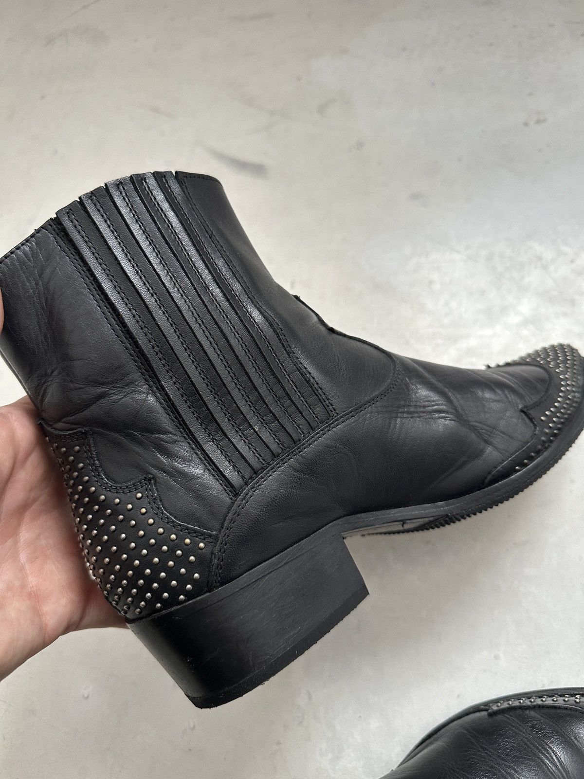 Japanese Brand × Vintage Wyatt leather studed ankle boots avantgarde Size US 9 / IT 39 - 5 Thumbnail