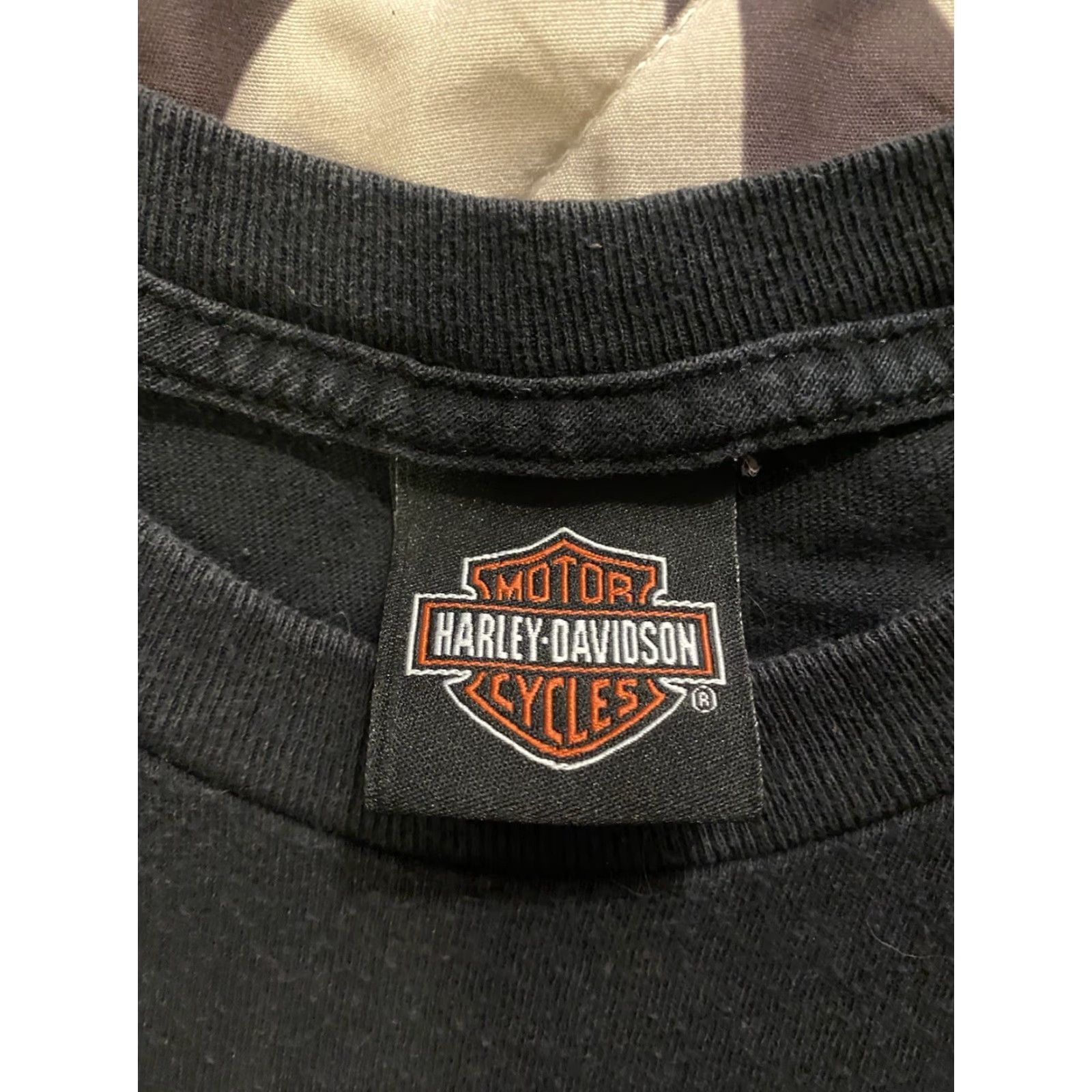 Harley Davidson Harley-Davidson T-Shirt Mens XL Black Double-Sided Skeleton Flames Graphic Print Crew Neck Short Sleeve Size US XL / EU 56 / 4 - 4 Thumbnail