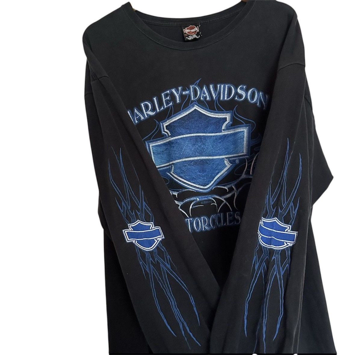 Vintage Harley Davidson Fire Flame Sleeves Longsleeve