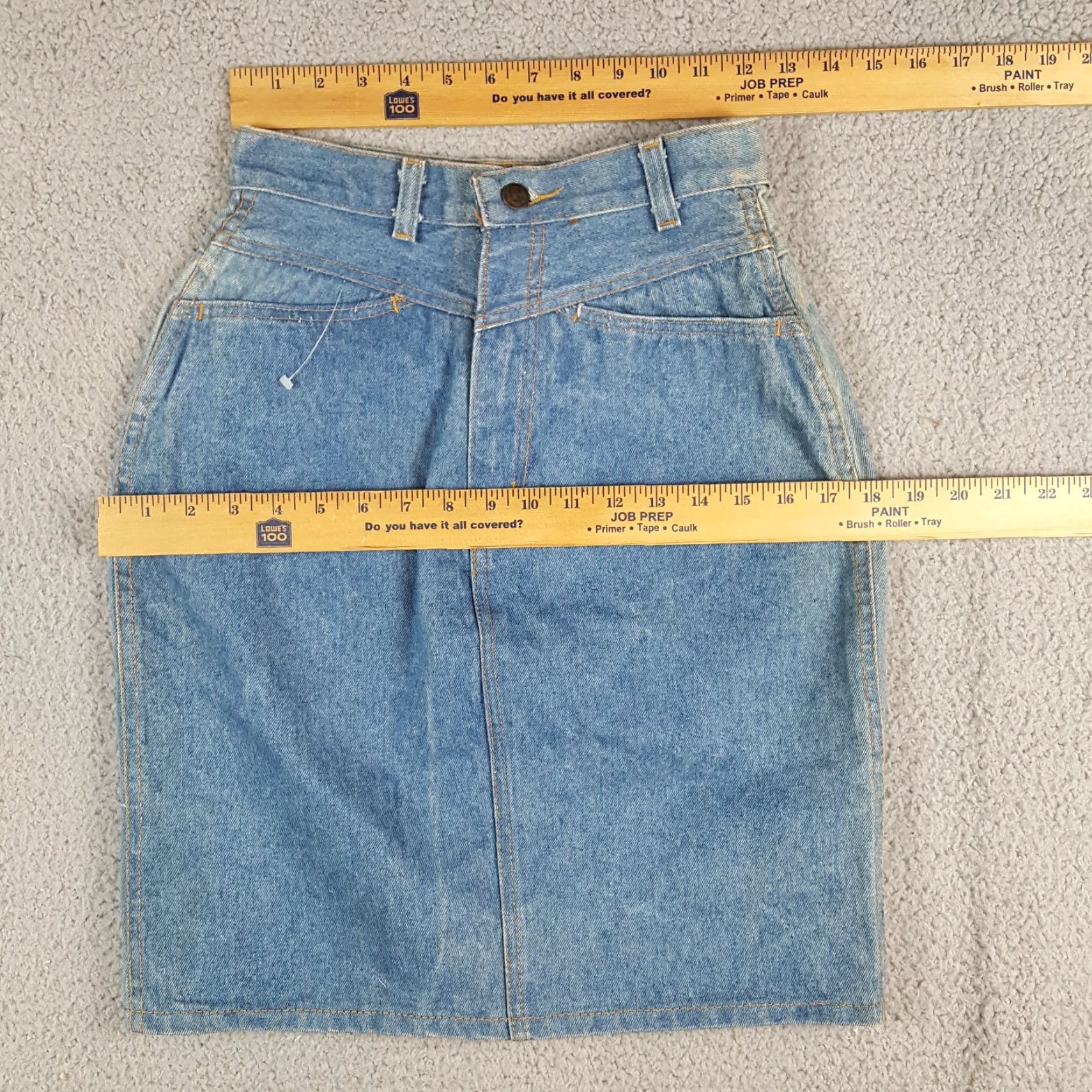 Denime VINTAGE Western Denim Jean Jort Women's Size 8 Cowgirl Straight Pencil Skirt Size 30" / US 8 / IT 44 - 5 Thumbnail