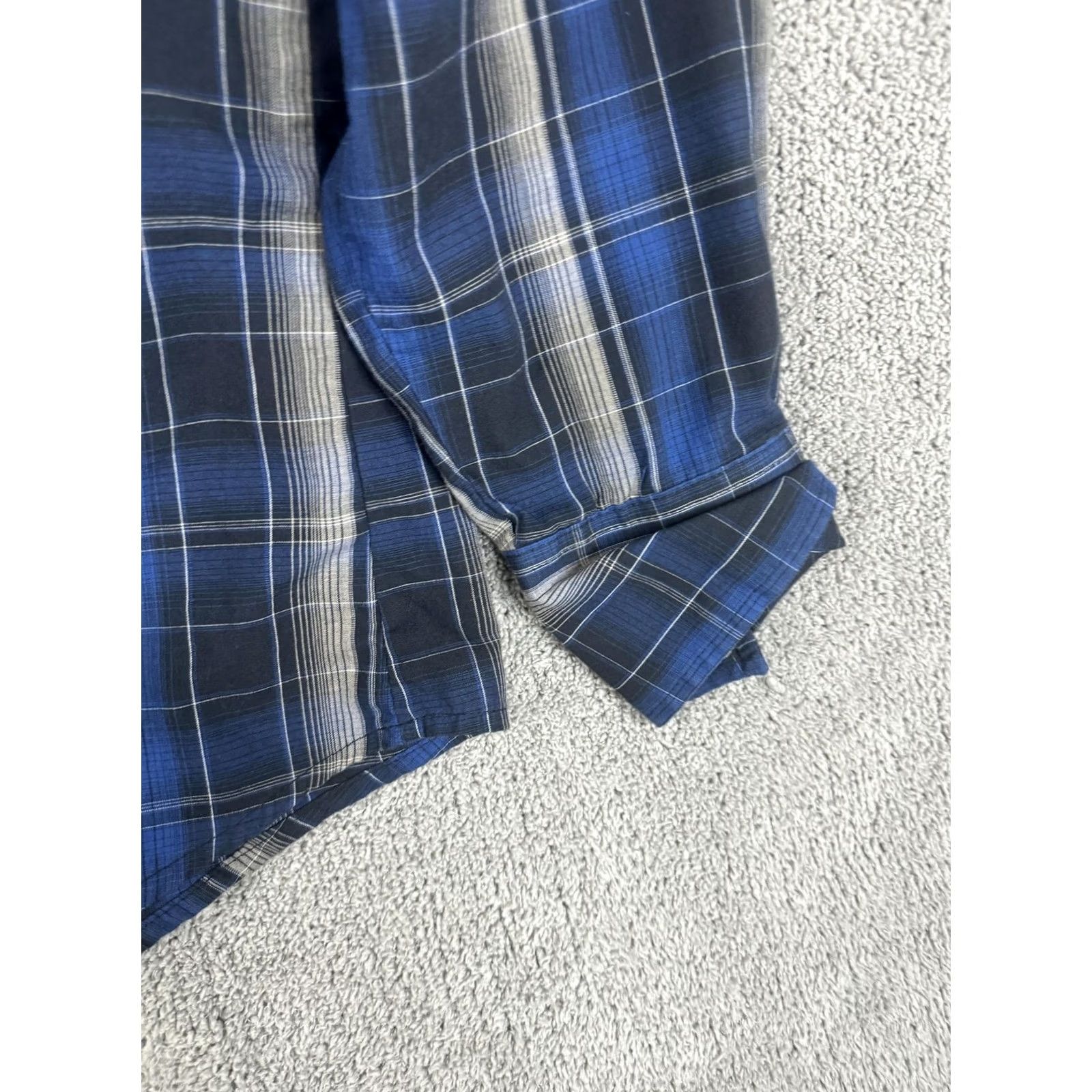 Wrangler Wrangler Shirt Mens XL Blue Plaid Pearl Snap Button Up Long Sleeve Western Shirt Size US XL / EU 56 / 4 - 3 Thumbnail