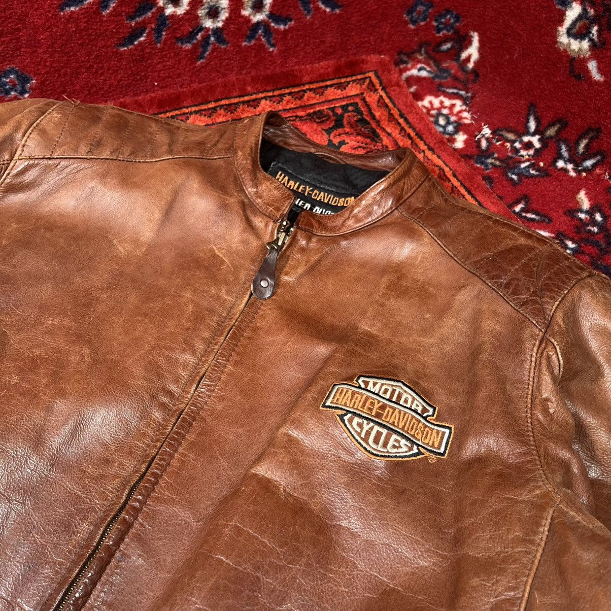 Harley Davidson Biker Harley-Davidson Division Jacket Vintage Cow Leather Size US L / EU 52-54 / 3 - 3 Thumbnail