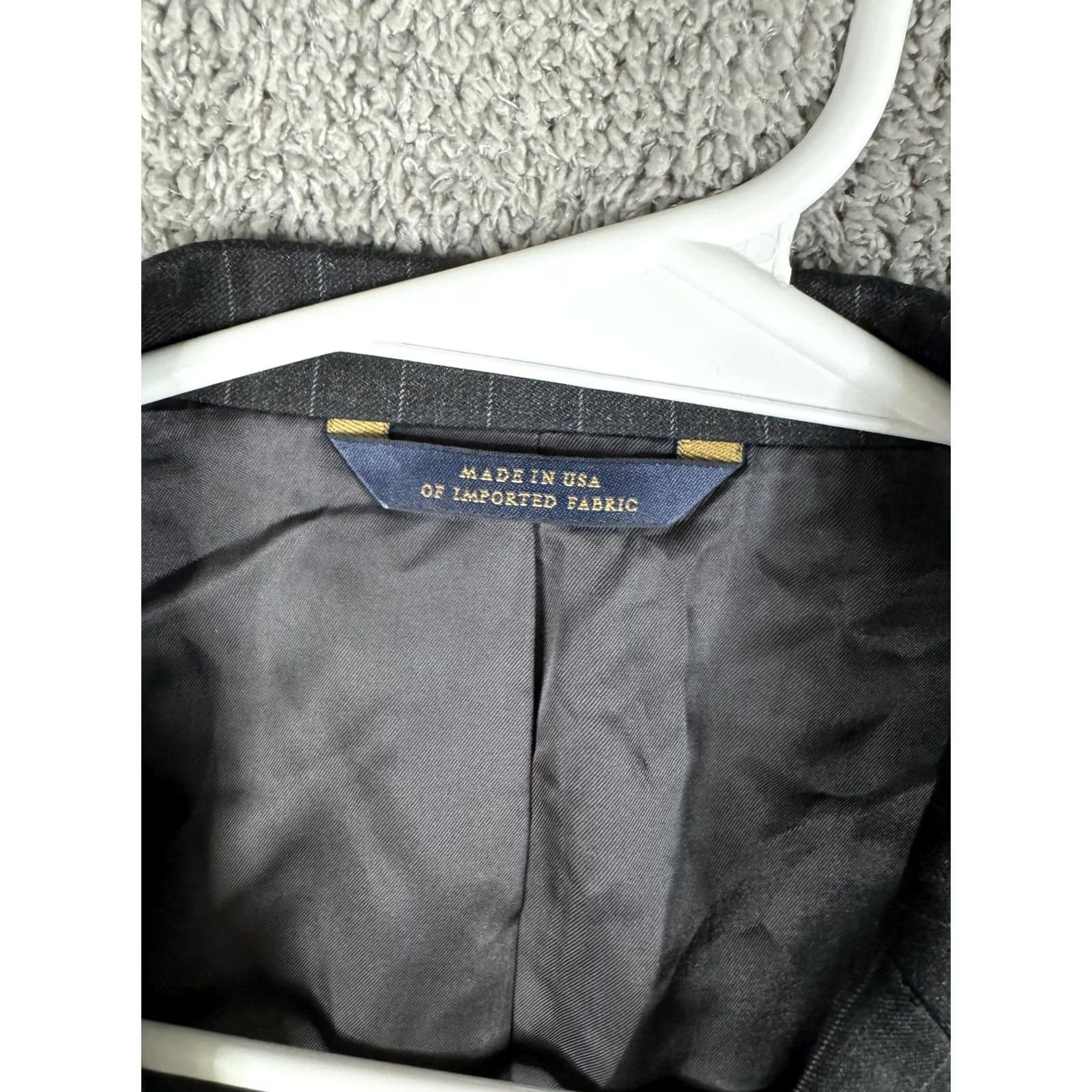 Brooks Brothers Brooks Brothers Jacket 42R Gray Pinstripe 1818 Fitzgerald Wool Blazer Slim Notch Two-Button Single-Breasted Mens Suit Jacket Size 42R - 7 Thumbnail