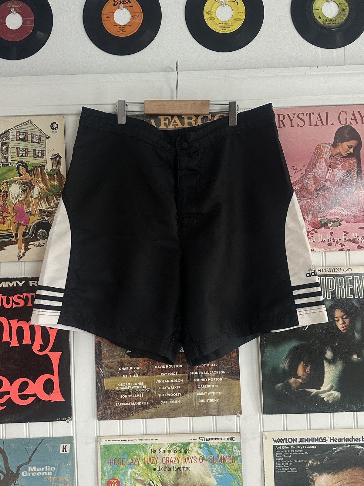 Adidas 90s Adidas black Nylon shorts Size US 38 / EU 54 - 1 Thumbnail