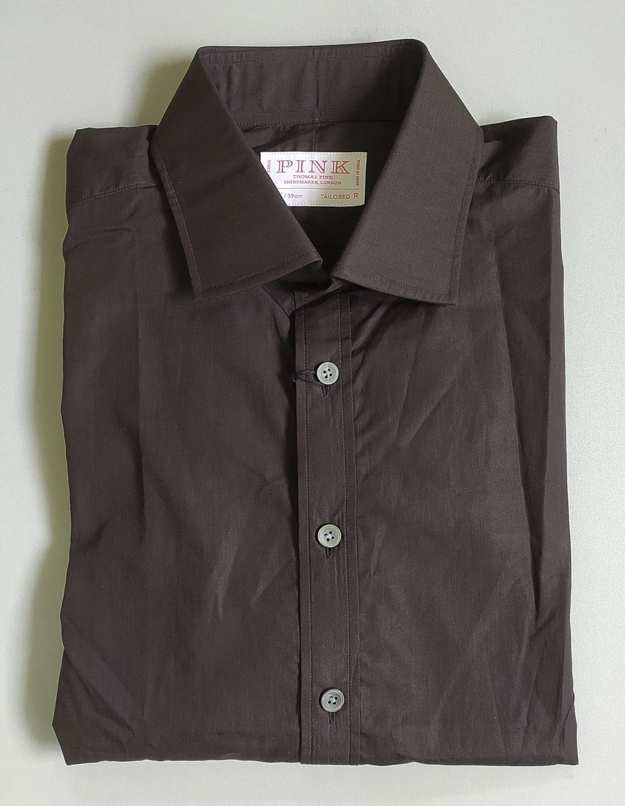 Thomas Pink Thomas Pink Tailored Fit Formal Ramses Poplin Shirt T 0017 Size US S / EU 44-46 / 1 - 1 Thumbnail