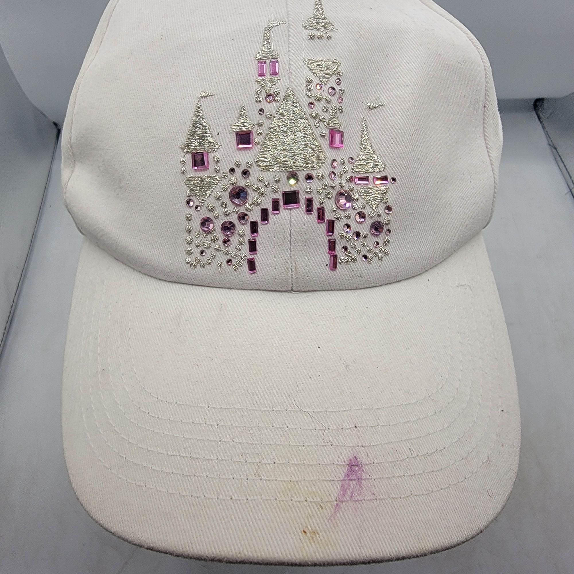 Disney Disney Parks Adults White Bling Castle Embellished Hat Cap C Size ONE SIZE - 5 Thumbnail