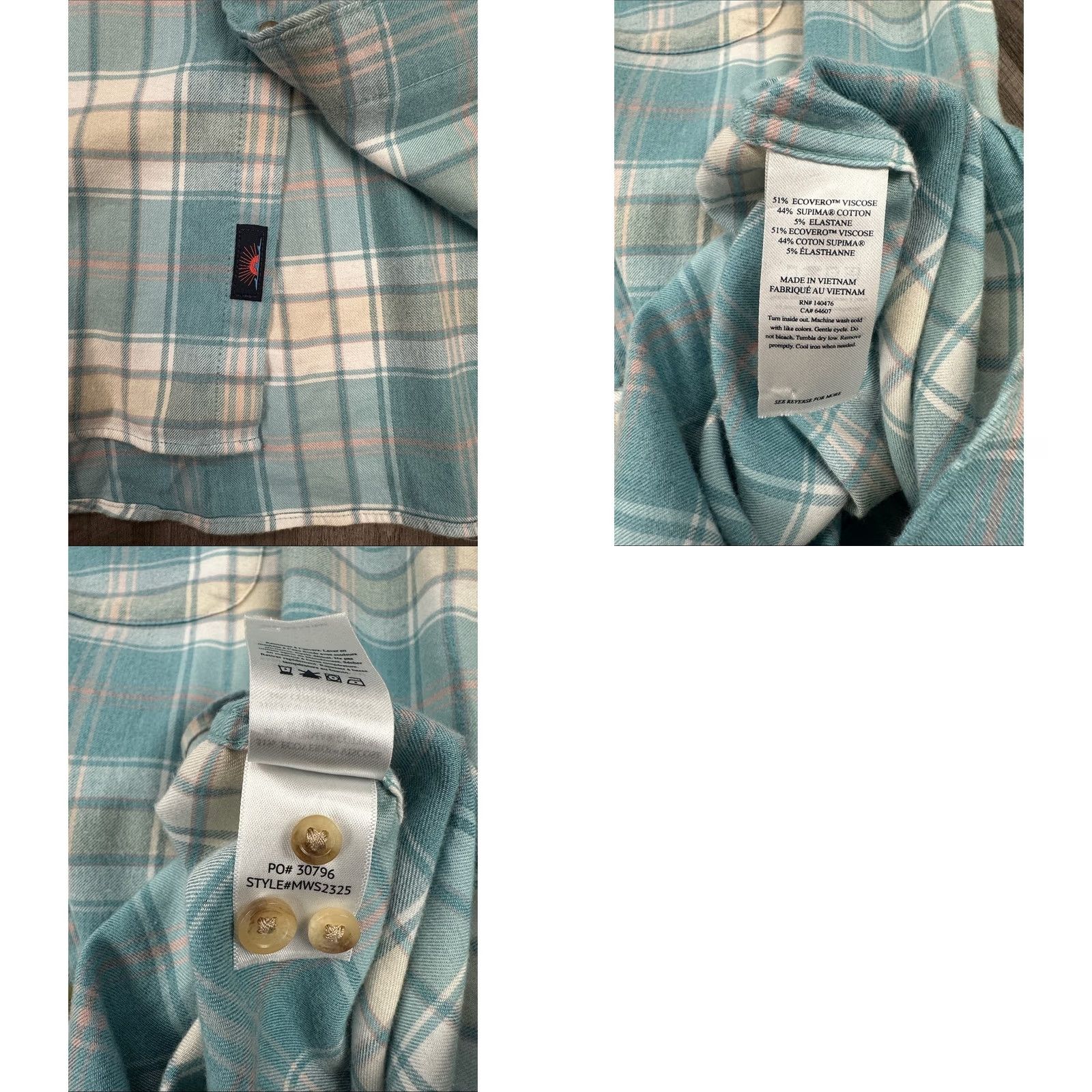 Faherty Faherty Button-Up Plaid Flannel Long Sleeve Lightweight Green Large Mens Size US L / EU 52-54 / 3 - 8 Thumbnail