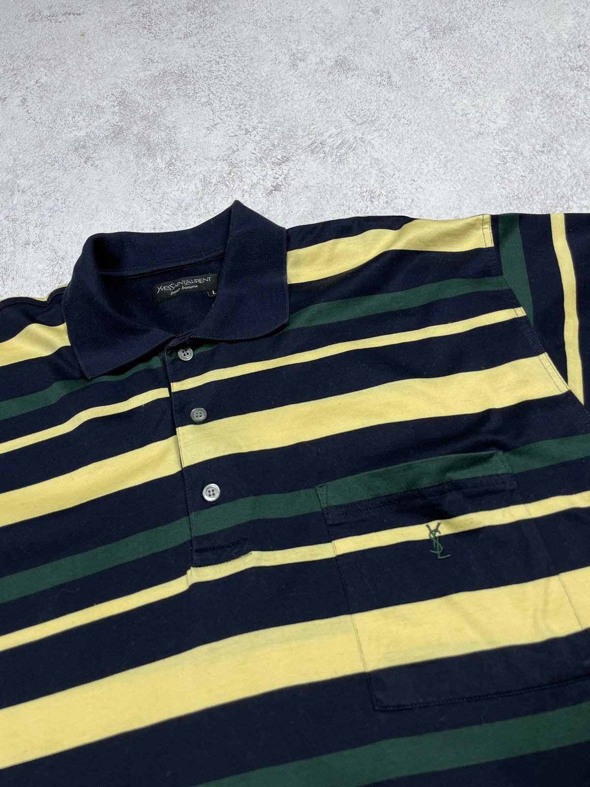 Yves Saint Laurent YSL Yves Saint Laurent Vintage Polo Small Logo L Size US L / EU 52-54 / 3 - 3 Thumbnail