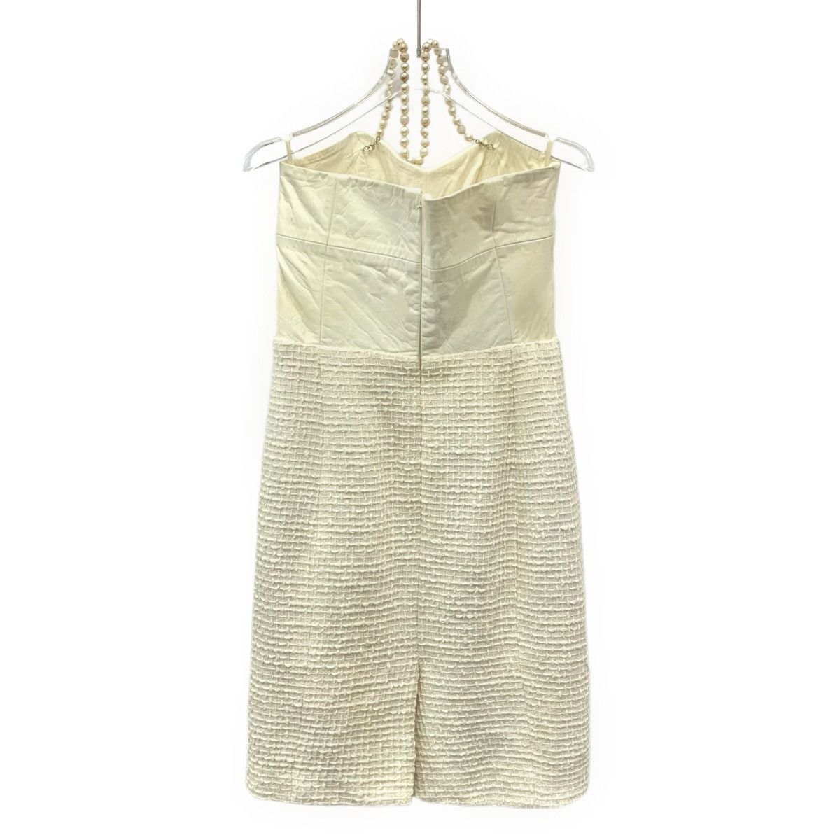 Chanel Chanel Pale Yellow Halter Pearl Cotton Strapless Dress K26WX Size S / US 4 / IT 40 - 2 Thumbnail