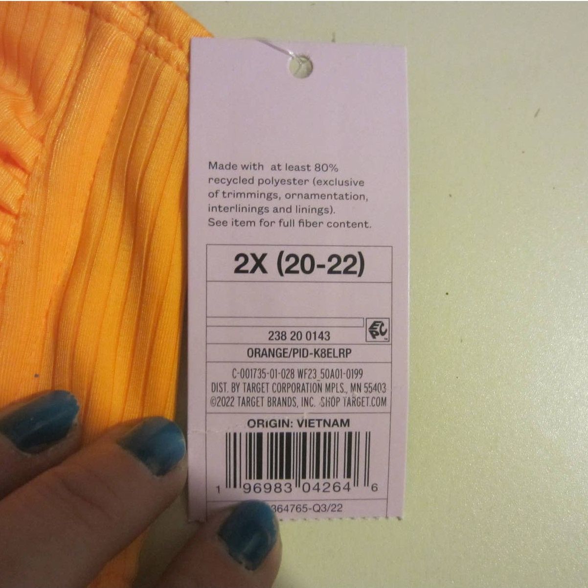 Other Wild Fable Orange Ribbed Bikini Top Strappy Back Swim 2X Size ONE SIZE - 4 Thumbnail