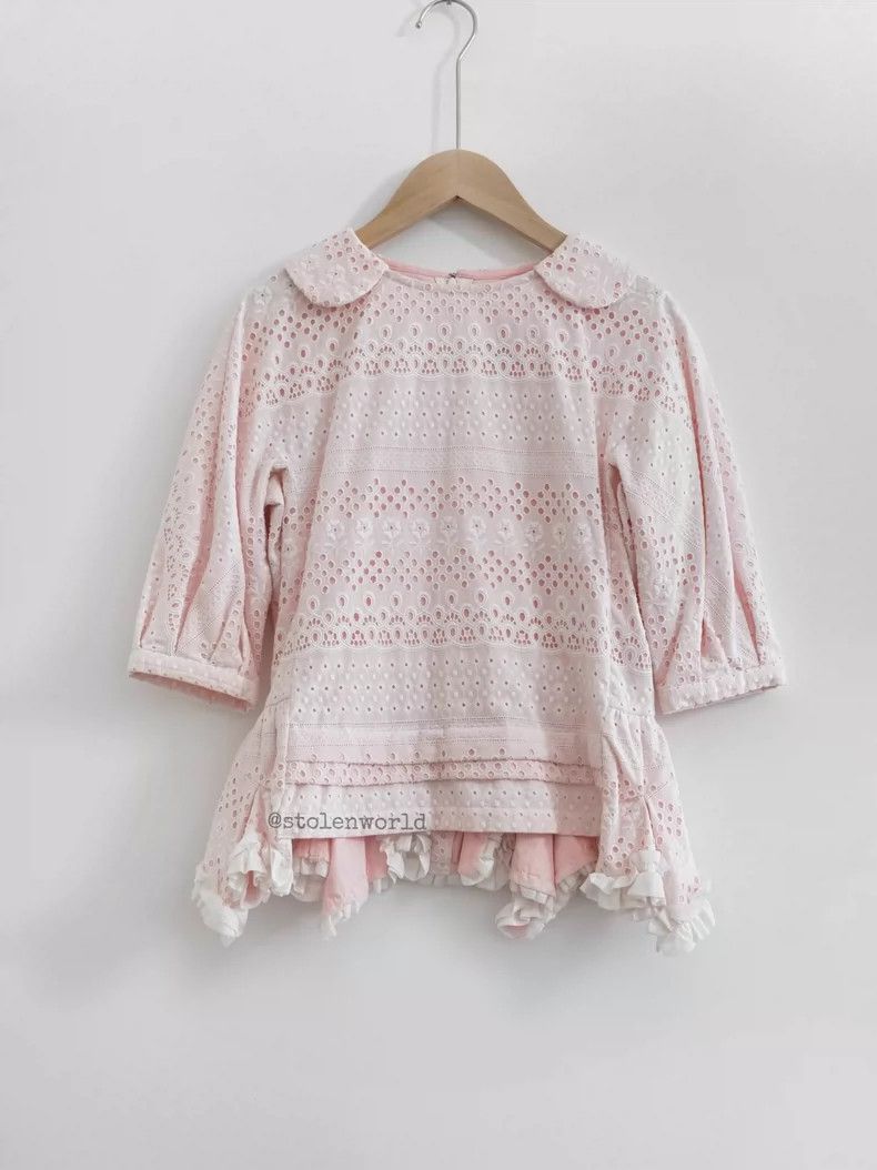Comme des Garcons Comme Des Garcons Pale pink embroidered frill top Size XS / US 0-2 / IT 36-38 - 5 Thumbnail