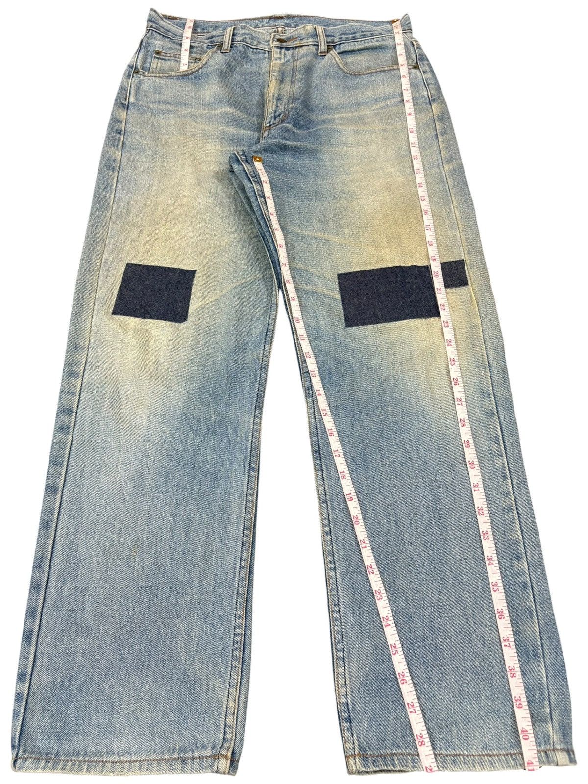 Japanese Brand Vintage Japanese Brand Mud Wash Patches Loose Jeans Size US 32 / EU 48 - 13 Thumbnail