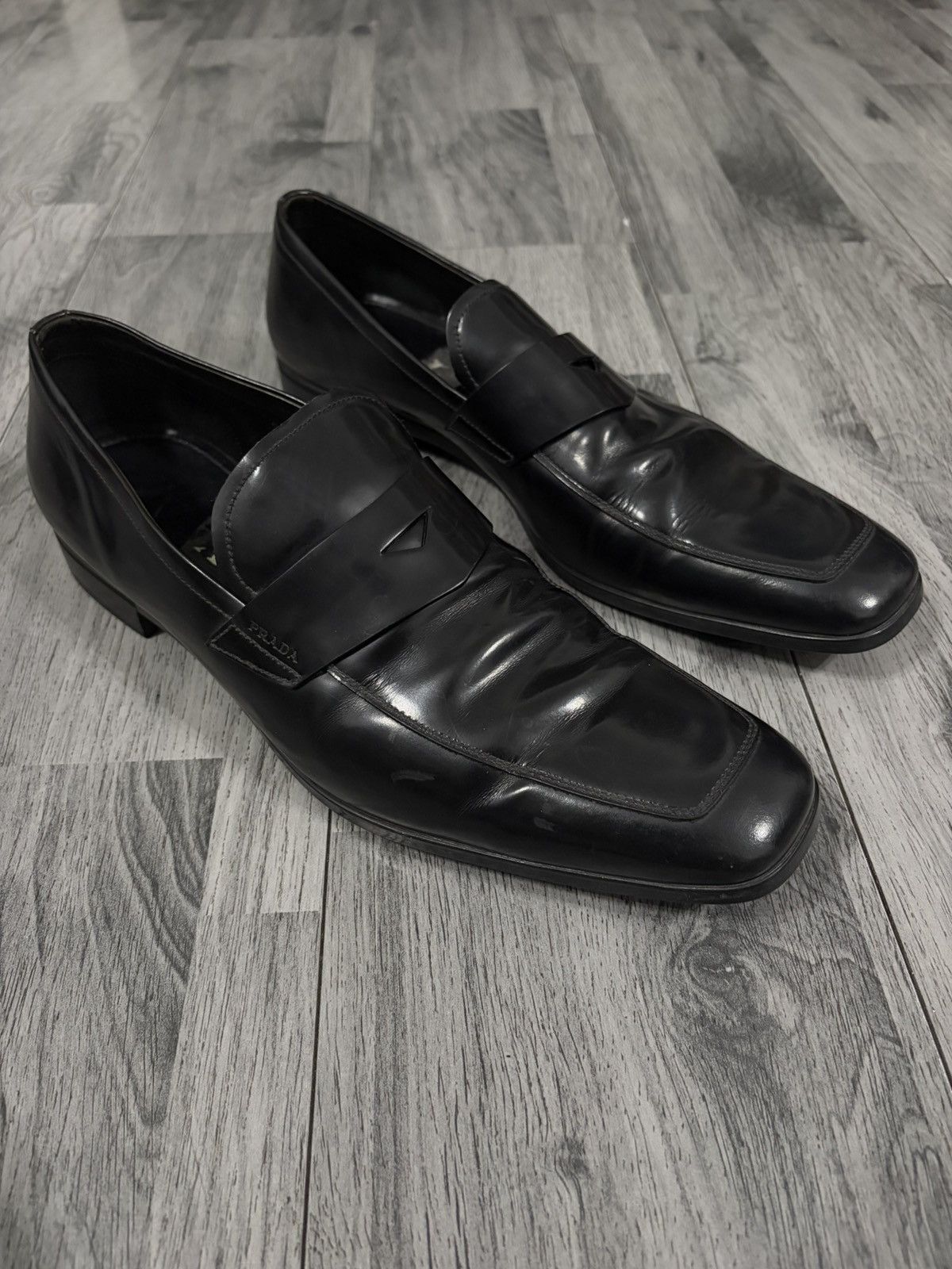 Prada Prada Black Leather Penny Loafers Size US 10.5 / EU 43-44 - 1 Thumbnail
