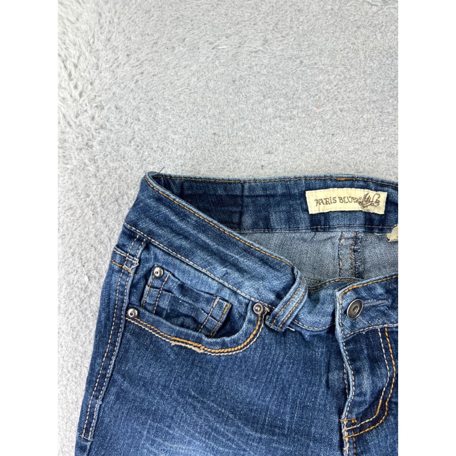 Vintage Paris Blues Shorts Womens 26x5 Blue Denim Jean Cutoff Pockets Cotton Blend Size 27" / US 4 / IT 40 - 4 Thumbnail