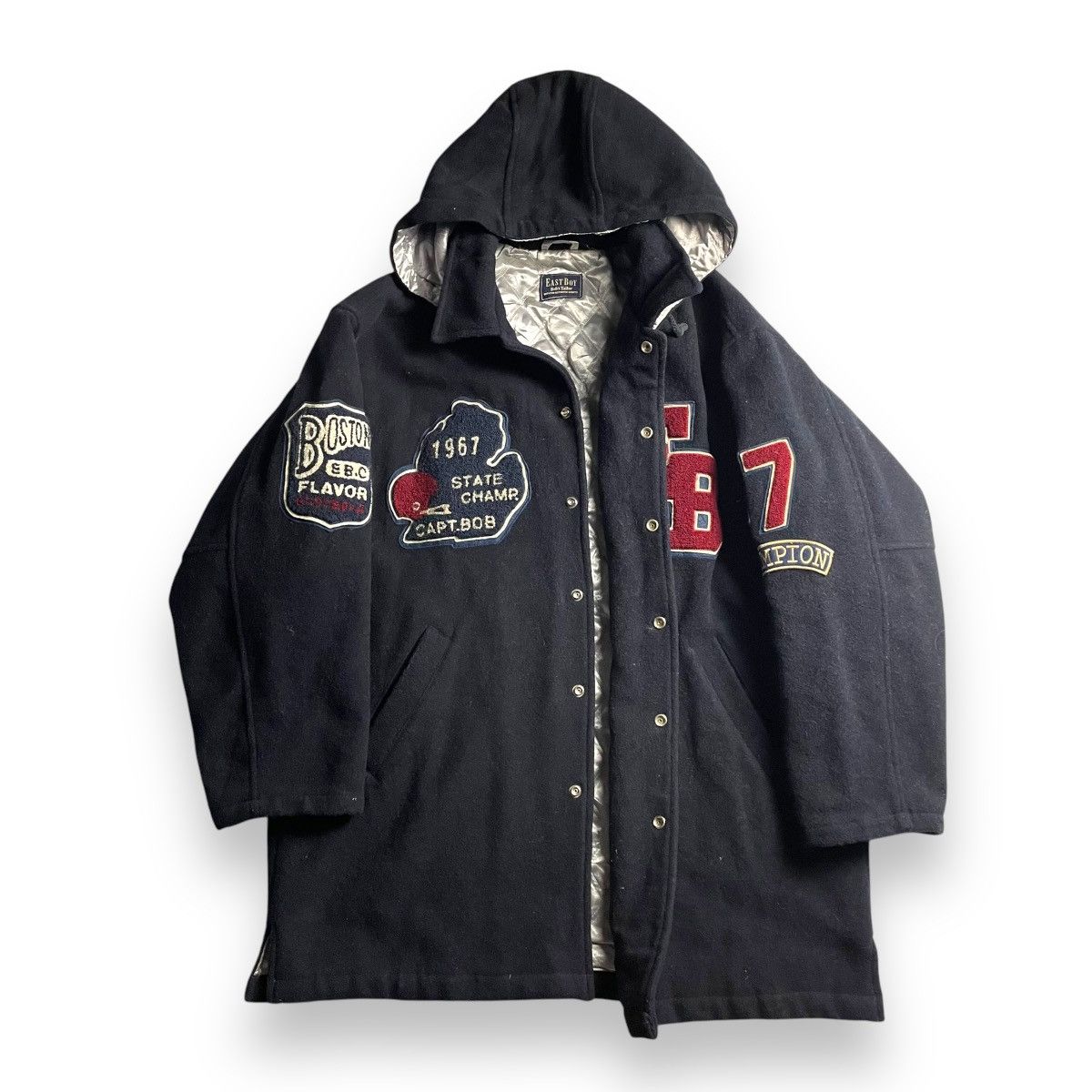 Japanese Brand VINTAGE EASTBOY EMBROIDERED SPELL OUT WOOL VARSITY JACKET Size US XL / EU 56 / 4 - 2 Thumbnail