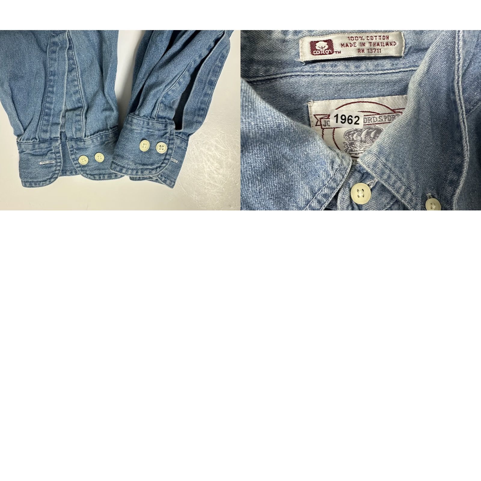 Denime VINTAGE John Ashford Denim Shirt Mens LT Large Tall Long Sleeve 90s Grunge Casual Workwear Button-Up Size US L / EU 52-54 / 3 - 9 Thumbnail