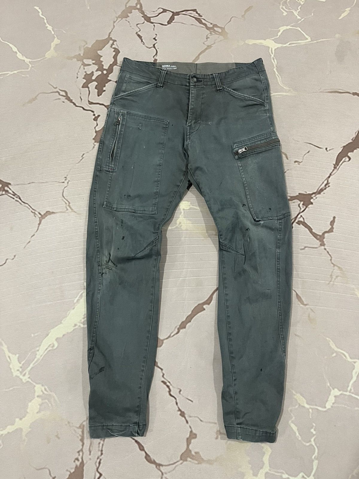 Japanese Brand Genba Xebec Work Pants Distressed Cargo Utility Size US 33 - 1 Thumbnail