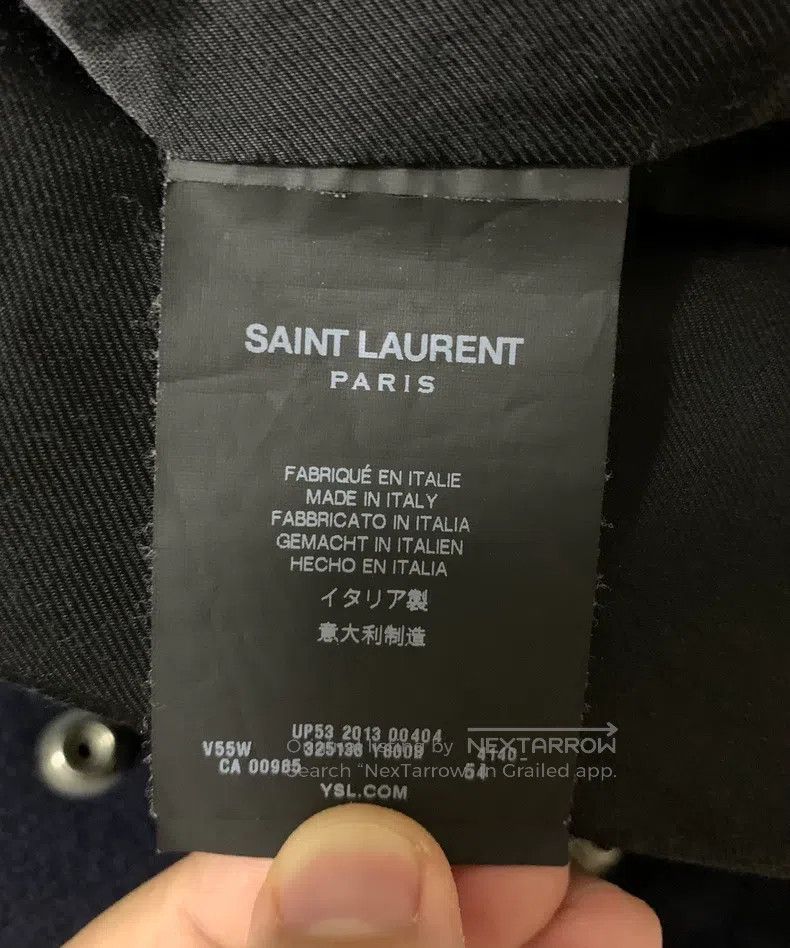 Saint Laurent Paris Saint Laurent Paris Original Deep Blue Wool Patchwork Base Size US L / EU 52-54 / 3 - 4 Thumbnail