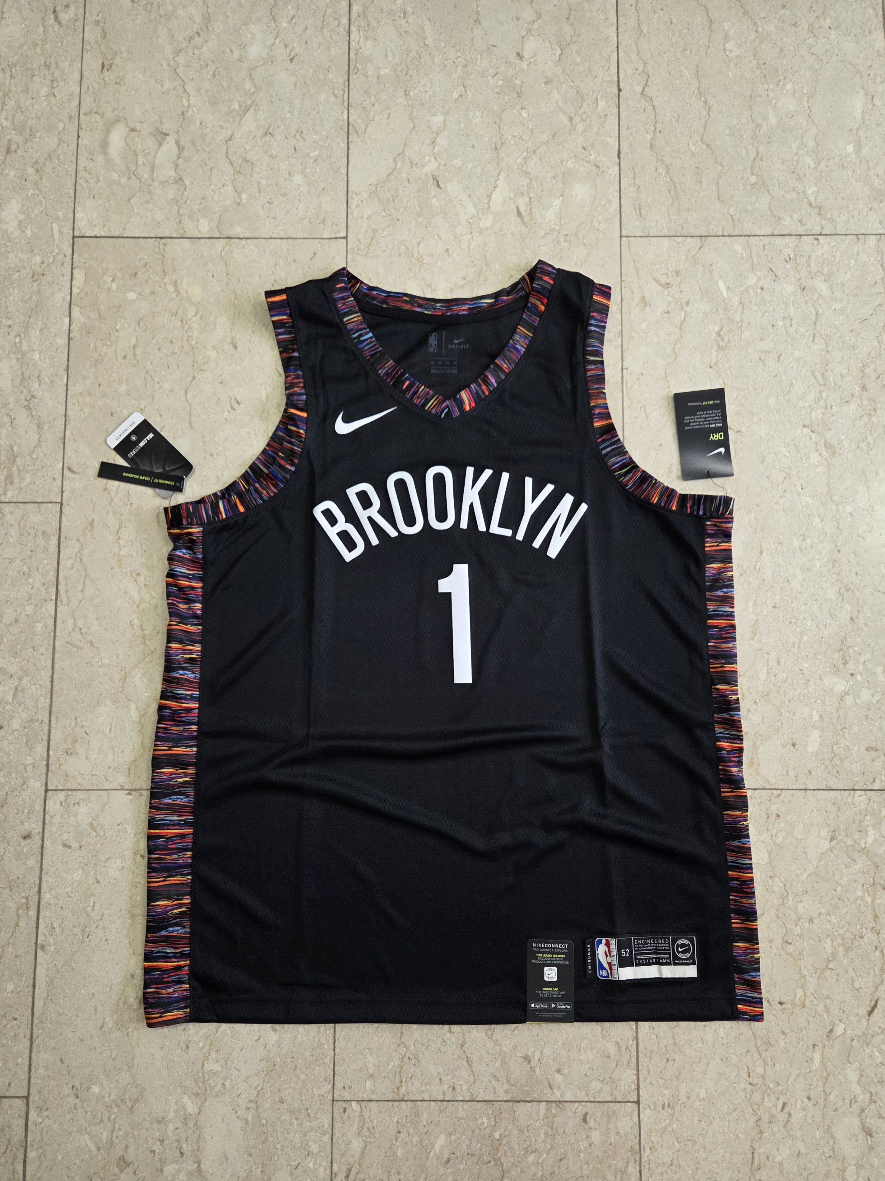 NBA BNWT Authentic Nike Men's Nets 2019 City Swingman Jersey Size US XL / EU 56 / 4 - 1 Thumbnail