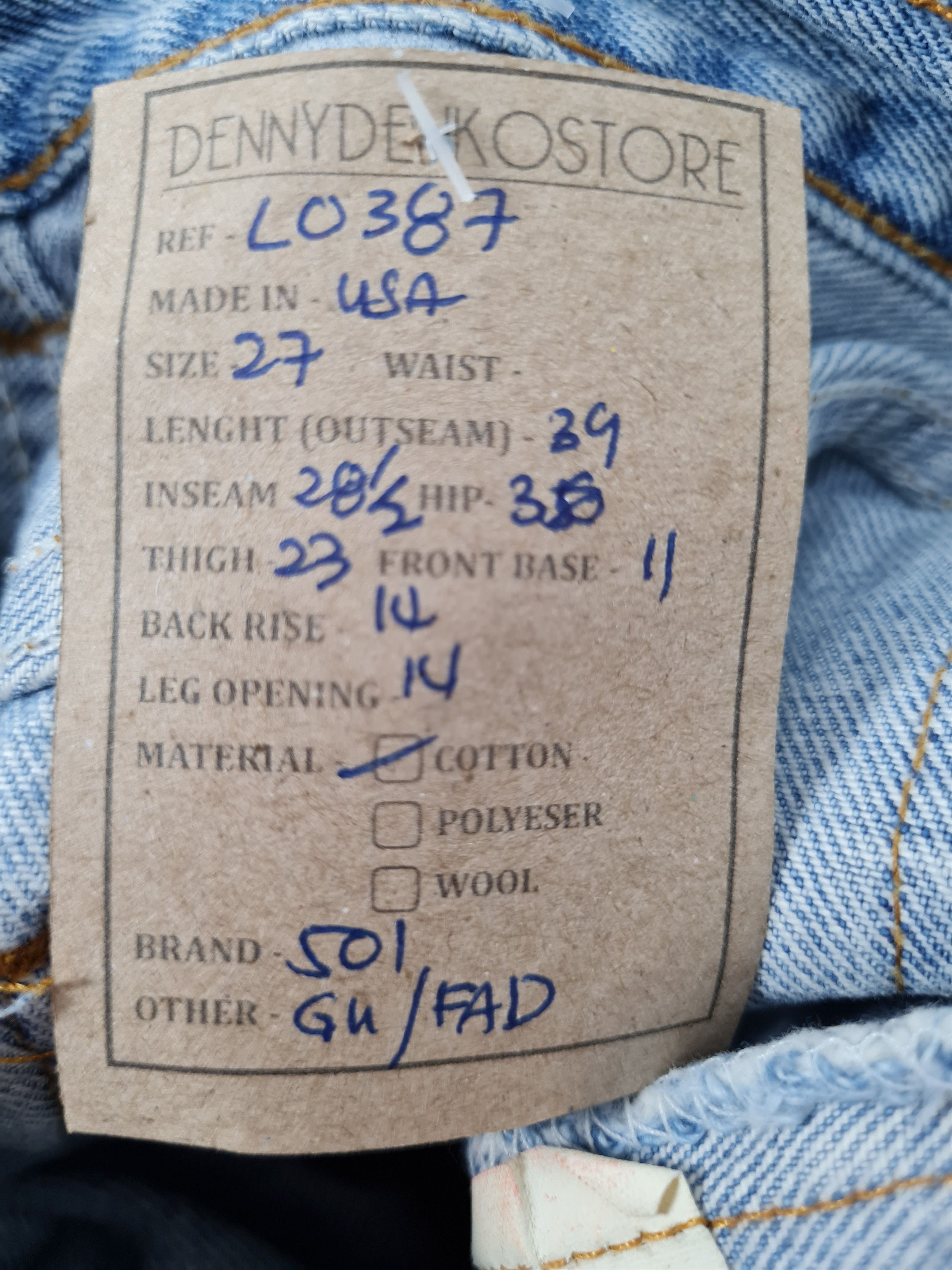 Levi's Vtg 90's LEVIS 501 Faded Light Blue Jeans L0387 Size 27X28.5 Size US 27 - 13 Thumbnail